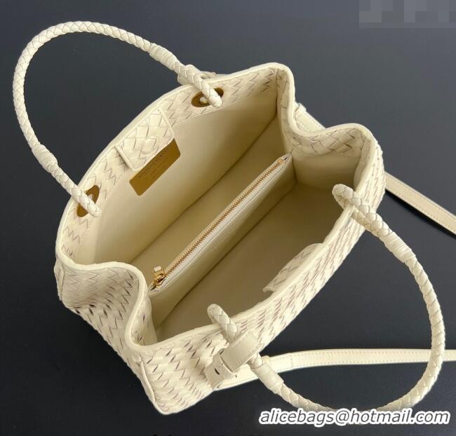 Luxury Cheap Bottega Veneta Basket Bag in Intrecciato Leather 836261 Sea Salt 2025