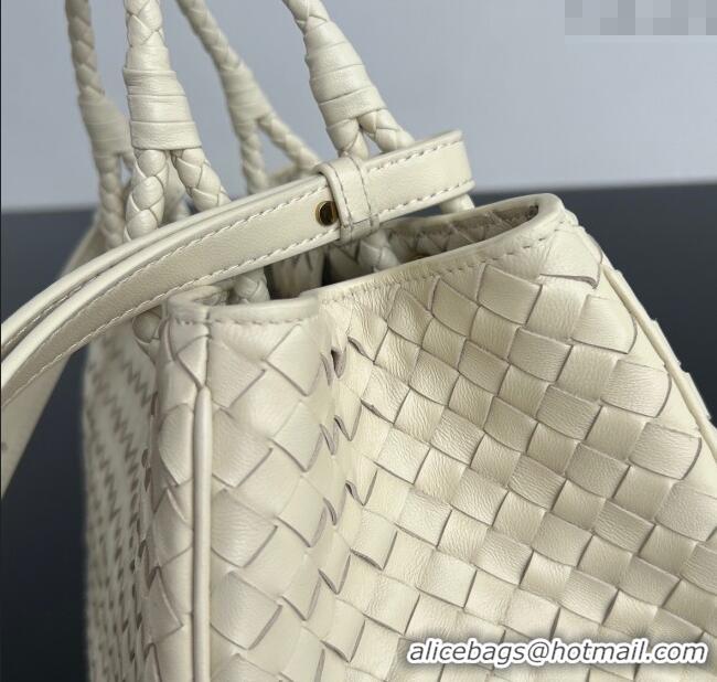 Luxury Cheap Bottega Veneta Basket Bag in Intrecciato Leather 836261 Sea Salt 2025
