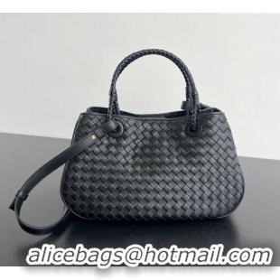 Top Grade Bottega Veneta Basket Bag in Intrecciato Leather 836261 Black 2025