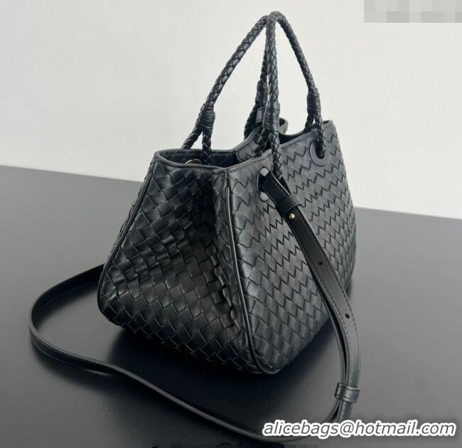 Top Grade Bottega Veneta Basket Bag in Intrecciato Leather 836261 Black 2025
