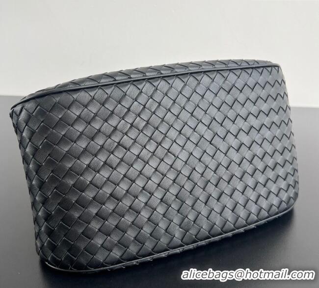 Top Grade Bottega Veneta Basket Bag in Intrecciato Leather 836261 Black 2025