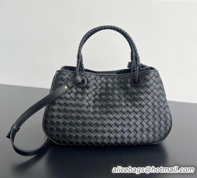 Top Grade Bottega Veneta Basket Bag in Intrecciato Leather 836261 Black 2025