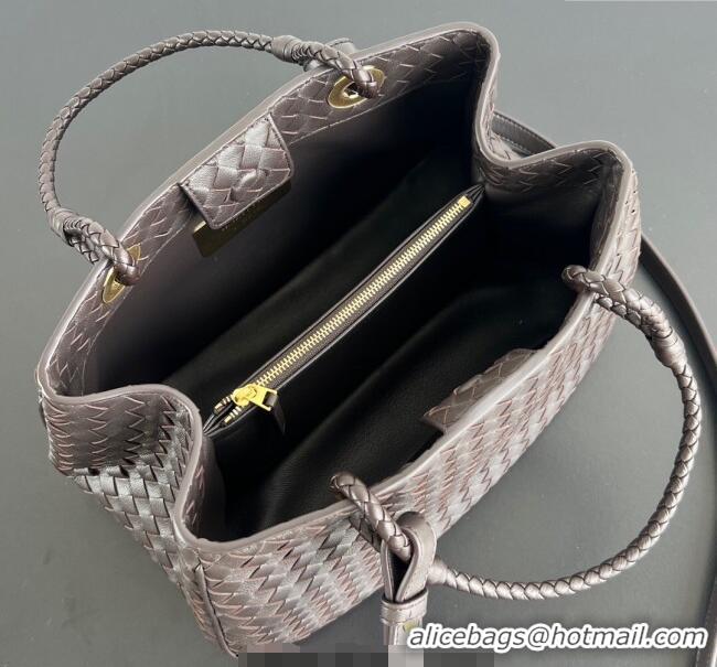 Top Grade Bottega Veneta Basket Bag in Intrecciato Leather 836261 Fondant Brown 2025