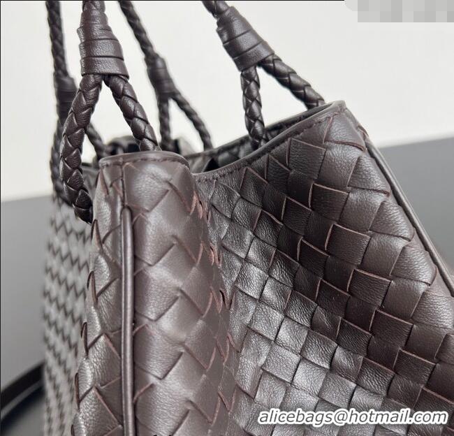 Top Grade Bottega Veneta Basket Bag in Intrecciato Leather 836261 Fondant Brown 2025