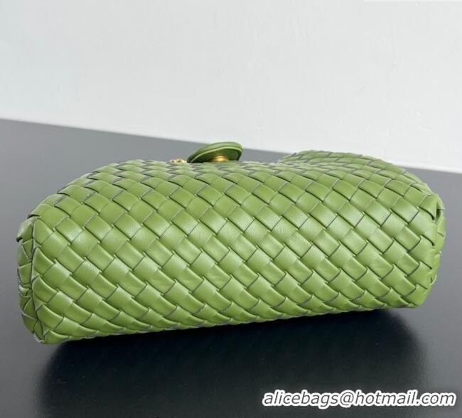 Top Grade Bottega Veneta Small Lauren 1980 Chain Bag in Padded Intrecciato Leather 804038 Matcha Green 2025