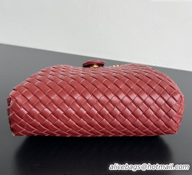 Famous Brand Bottega Veneta Small Lauren 1980 Chain Bag in Padded Intrecciato Leather 804038 Sapele Red 2025