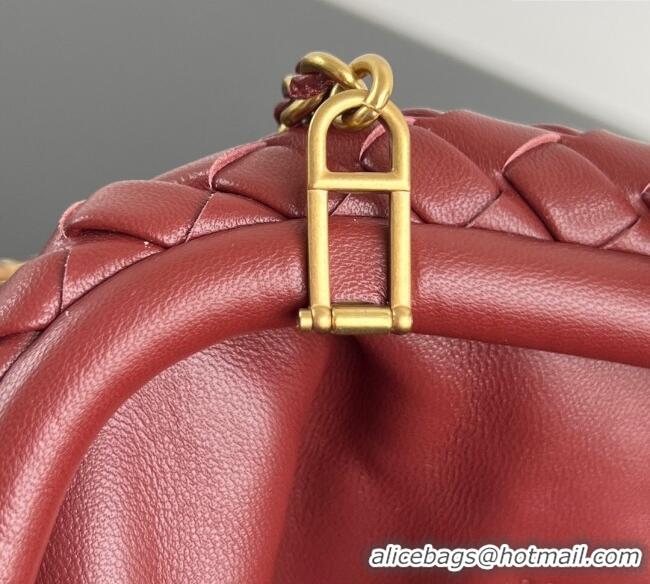 Famous Brand Bottega Veneta Small Lauren 1980 Chain Bag in Padded Intrecciato Leather 804038 Sapele Red 2025