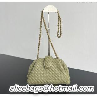 Shop Promotional Bottega Veneta Small Lauren 1980 Chain Bag in Padded Intrecciato Leather 804038 Travertine Green 2025