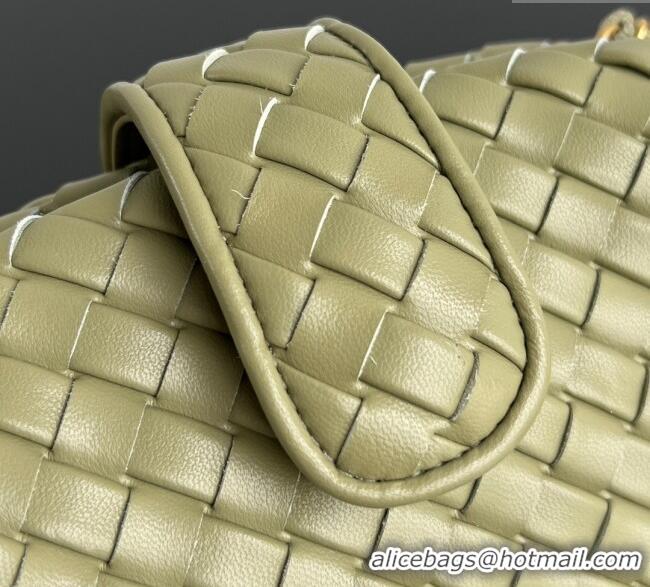 Shop Promotional Bottega Veneta Small Lauren 1980 Chain Bag in Padded Intrecciato Leather 804038 Travertine Green 2025