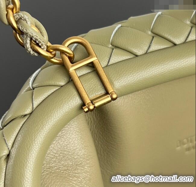 Shop Promotional Bottega Veneta Small Lauren 1980 Chain Bag in Padded Intrecciato Leather 804038 Travertine Green 2025