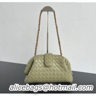 Super Quality Bottega Veneta Lauren 1980 Clutch bag With Chain in Intrecciato Leather 785807 Travertine Green 2025