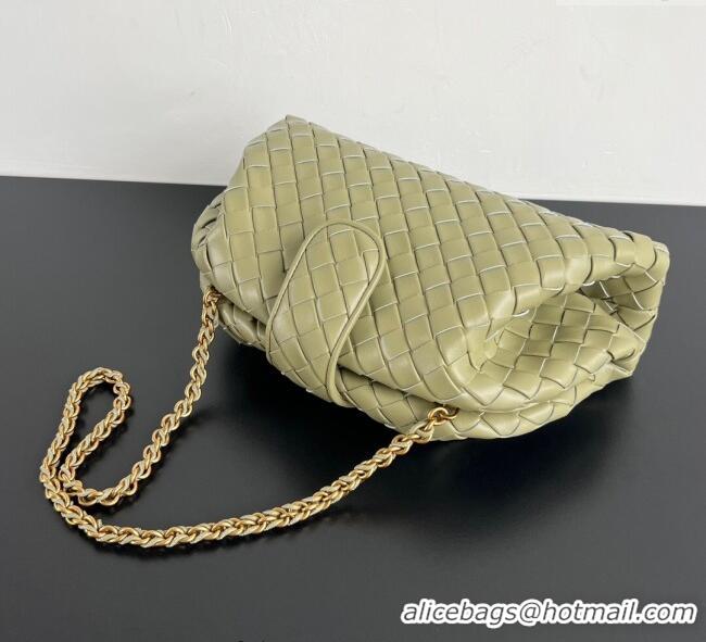 Super Quality Bottega Veneta Lauren 1980 Clutch bag With Chain in Intrecciato Leather 785807 Travertine Green 2025