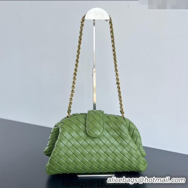 Best Design Bottega Veneta Lauren 1980 Clutch bag With Chain in Intrecciato Leather 785807 Matcha Green 2025
