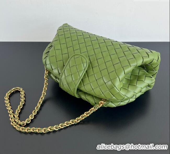 Best Design Bottega Veneta Lauren 1980 Clutch bag With Chain in Intrecciato Leather 785807 Matcha Green 2025