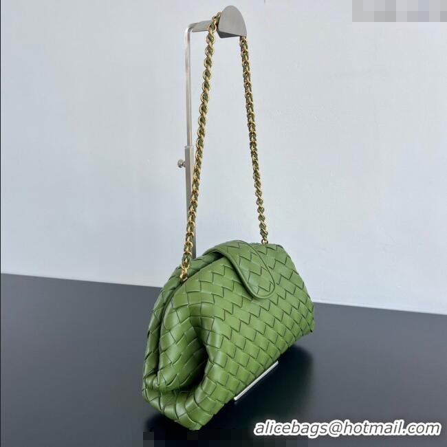 Best Design Bottega Veneta Lauren 1980 Clutch bag With Chain in Intrecciato Leather 785807 Matcha Green 2025