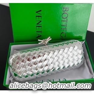 Promotional Bottega Veneta Knot Long Clutch in Intreccio Leather 0801 Silver-Tone 2025