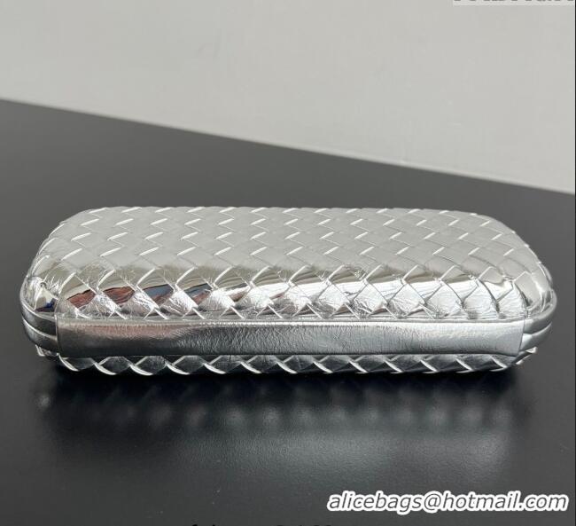 Promotional Bottega Veneta Knot Long Clutch in Intreccio Leather 0801 Silver-Tone 2025