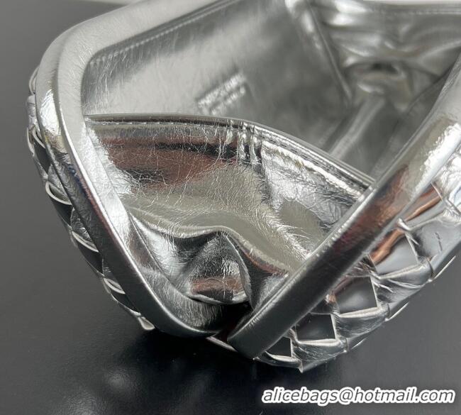 Promotional Bottega Veneta Knot Long Clutch in Intreccio Leather 0801 Silver-Tone 2025