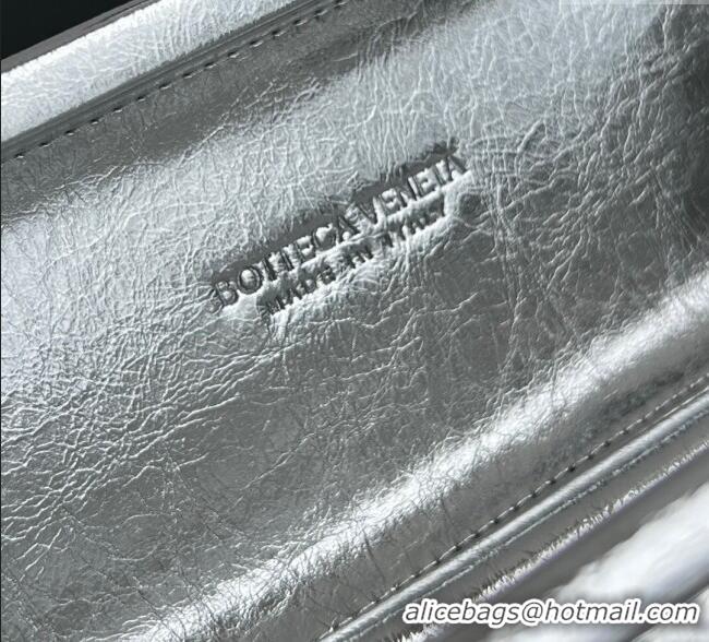 Promotional Bottega Veneta Knot Long Clutch in Intreccio Leather 0801 Silver-Tone 2025