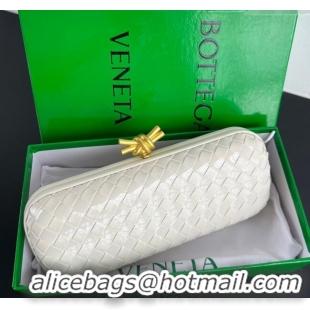 Well Crafted Bottega Veneta Knot Long Clutch in Intreccio Leather 0801 Milk White 2025