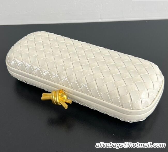 Well Crafted Bottega Veneta Knot Long Clutch in Intreccio Leather 0801 Milk White 2025