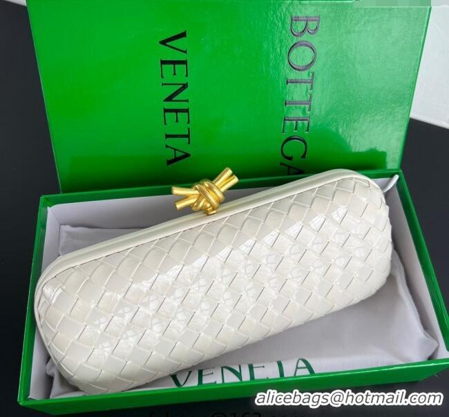 Well Crafted Bottega Veneta Knot Long Clutch in Intreccio Leather 0801 Milk White 2025