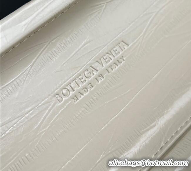 Well Crafted Bottega Veneta Knot Long Clutch in Intreccio Leather 0801 Milk White 2025
