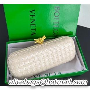 Best Quality Bottega Veneta Knot Long Clutch in Intreccio Leather 0801 Cream White 2025