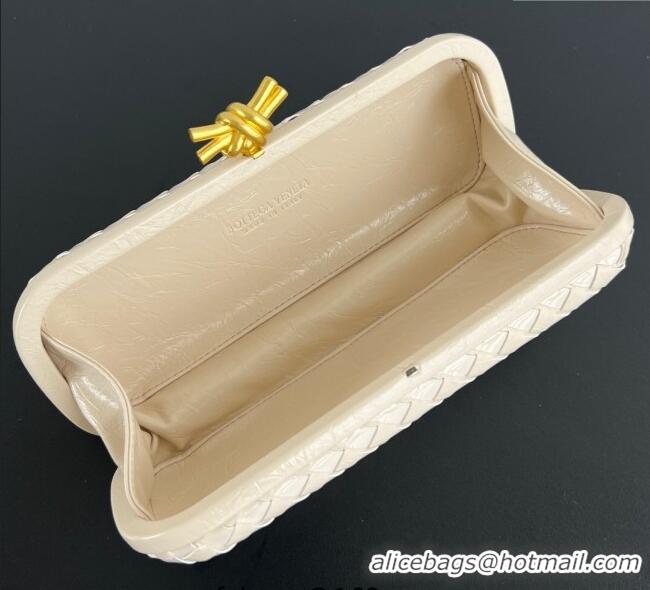 Best Quality Bottega Veneta Knot Long Clutch in Intreccio Leather 0801 Cream White 2025