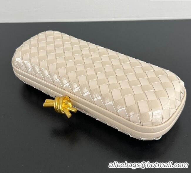 Best Quality Bottega Veneta Knot Long Clutch in Intreccio Leather 0801 Cream White 2025