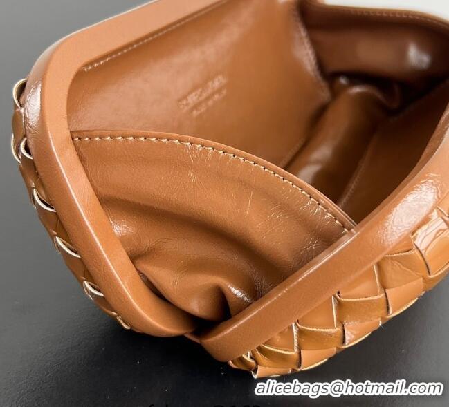 Pretty Style Bottega Veneta Knot Long Clutch in Intreccio Leather 0801 Brown 2025