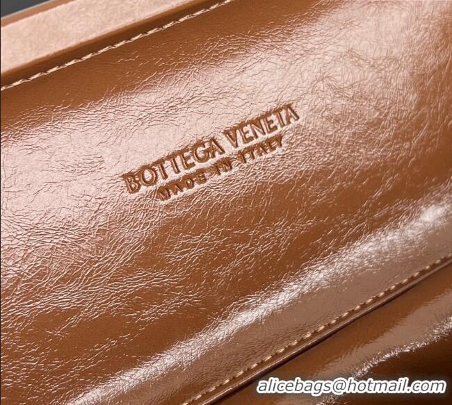 Pretty Style Bottega Veneta Knot Long Clutch in Intreccio Leather 0801 Brown 2025