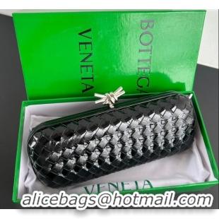 Modern Classic Bottega Veneta Knot Long Clutch in Intreccio Leather 0801 Black 2025