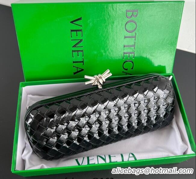 Modern Classic Bottega Veneta Knot Long Clutch in Intreccio Leather 0801 Black 2025