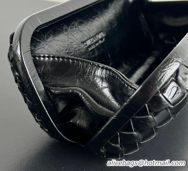 Modern Classic Bottega Veneta Knot Long Clutch in Intreccio Leather 0801 Black 2025