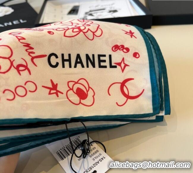 Famous Brand Chanel Flora Silk Square Scarf 90x90cm 0724 Pink 2025