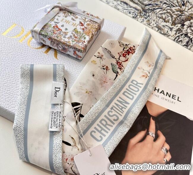 Most Popular Dior Mitzah Millefiori Silk Bandeau Scarf 0724 Grey 2025
