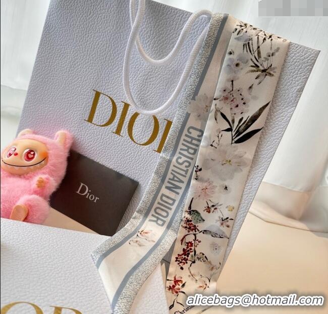 Most Popular Dior Mitzah Millefiori Silk Bandeau Scarf 0724 Grey 2025
