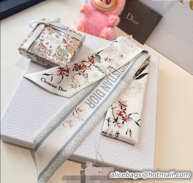 Most Popular Dior Mitzah Millefiori Silk Bandeau Scarf 0724 Grey 2025