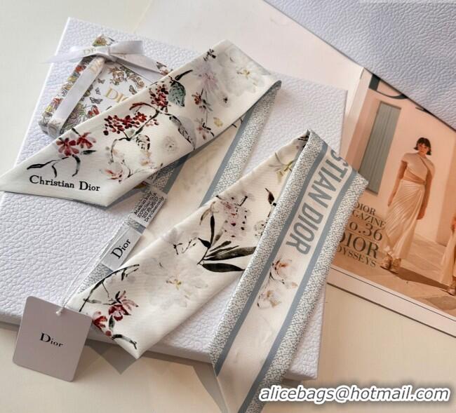 Most Popular Dior Mitzah Millefiori Silk Bandeau Scarf 0724 Grey 2025
