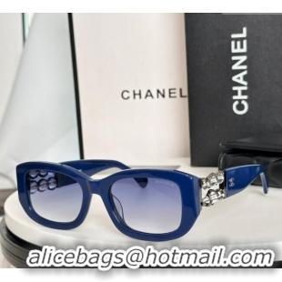 Luxury Cheap Chanel Sunglasses CH5542 Blue 2025