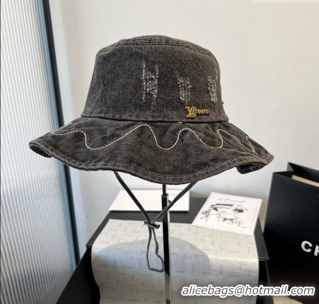 Classic Discount Louis Vuitton Denim Bucket Hat LV071801 Black 2025