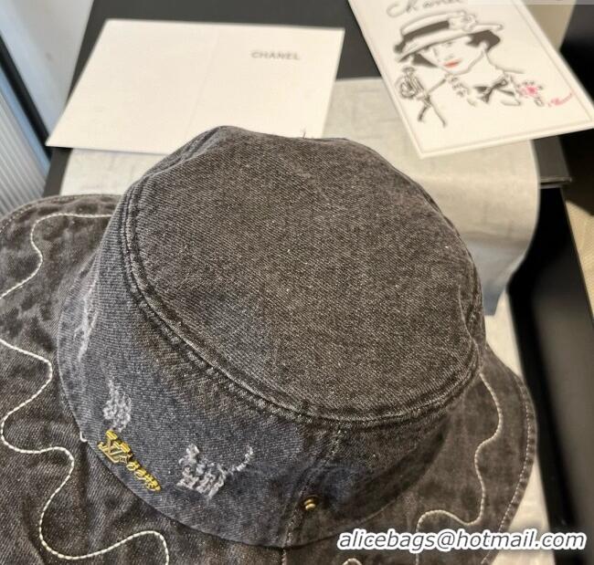 Classic Discount Louis Vuitton Denim Bucket Hat LV071801 Black 2025