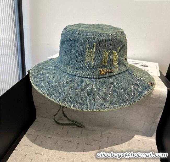 Trendy Design Louis Vuitton Denim Bucket Hat LV071802 Blue 2025