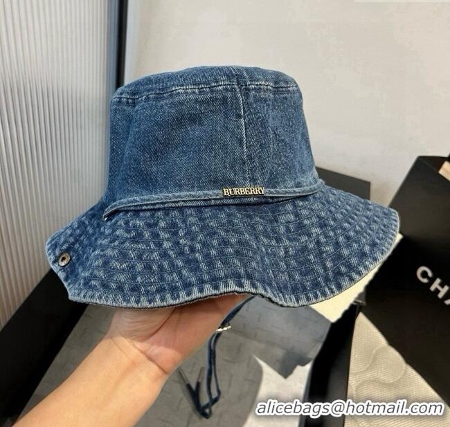 Top Quality Burberry Denim Bucket Hat B071804 Blue 2025