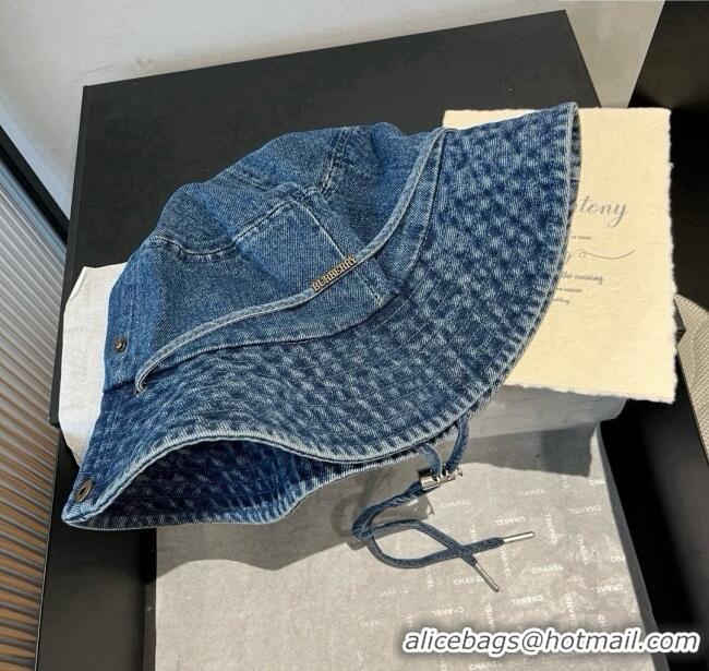 Top Quality Burberry Denim Bucket Hat B071804 Blue 2025