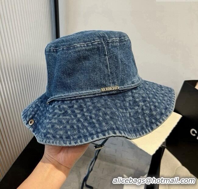 Top Quality Burberry Denim Bucket Hat B071804 Blue 2025