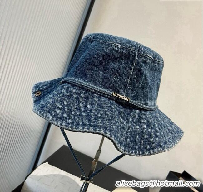 Top Quality Burberry Denim Bucket Hat B071804 Blue 2025
