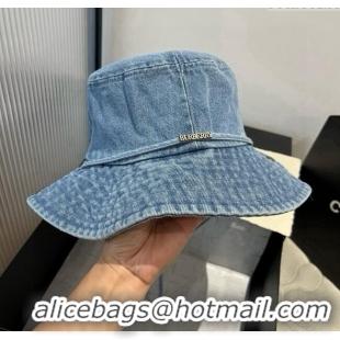 Best Quality Burberry Denim Bucket Hat B071805 Light Blue 2025