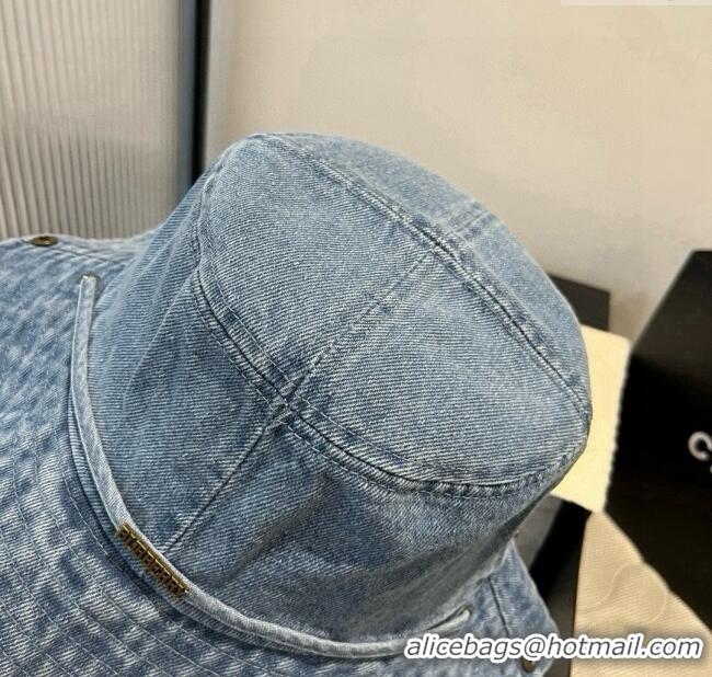 Best Quality Burberry Denim Bucket Hat B071805 Light Blue 2025